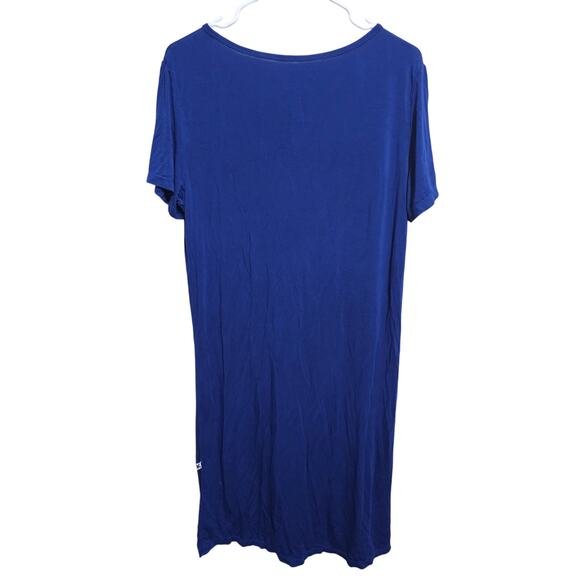 Kickee Bamboo Nursing Nightgown Womens Snap Front Hospital Gown Large Blue (874) - Picture 2 of 4